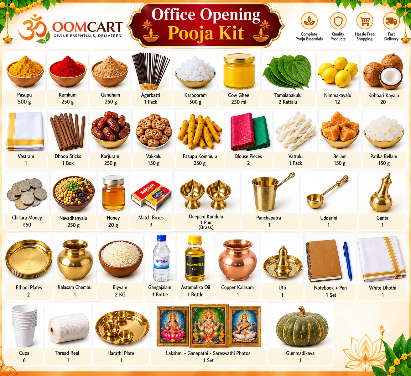 Office Opening Pooja Kit – Complete Pooja Samagri