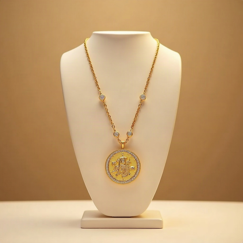 Gold Lakshmi Coin Necklace