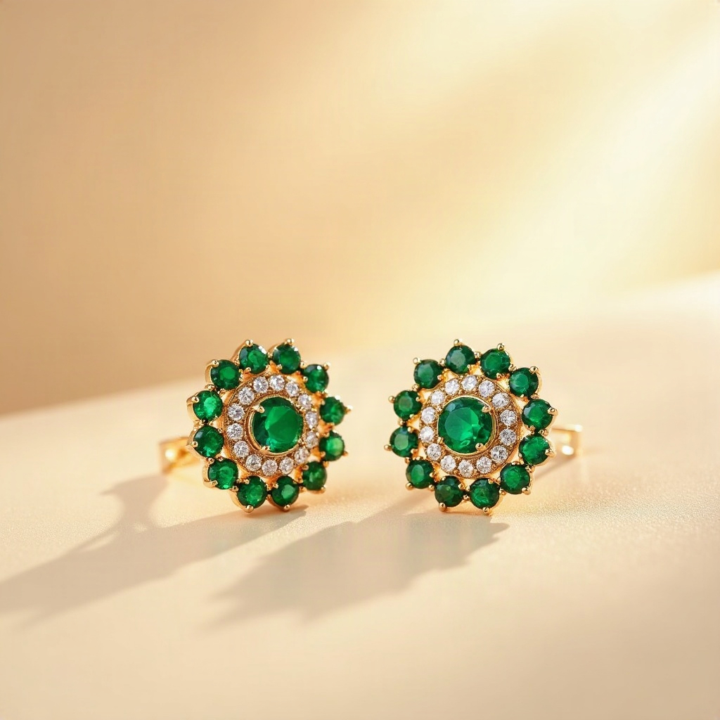 Emerald Jhumka Earrings