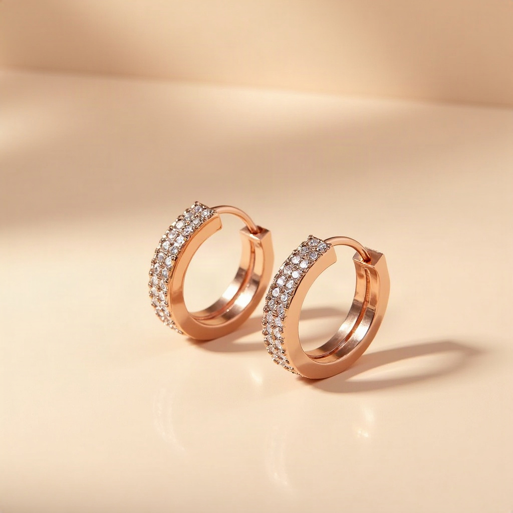 Rose Gold Huggie Earrings