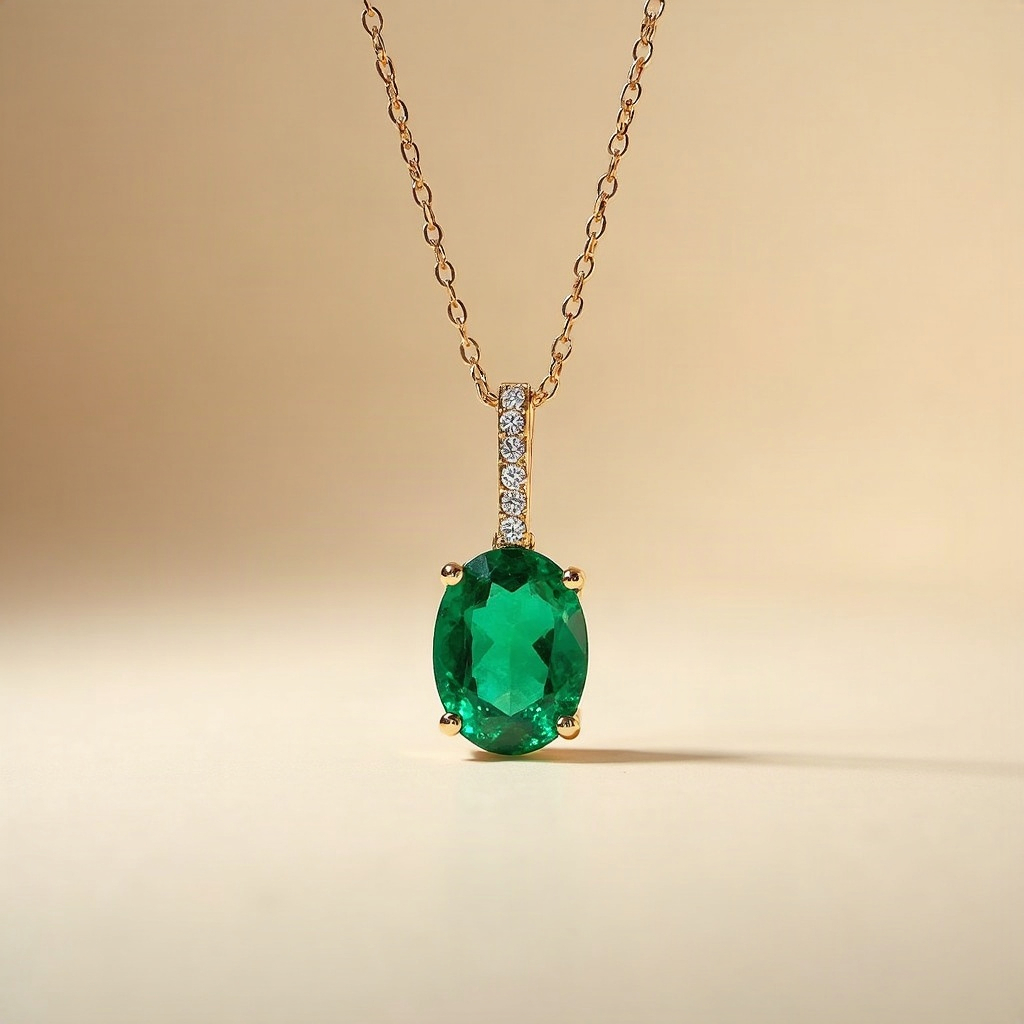 Emerald Pendant Set