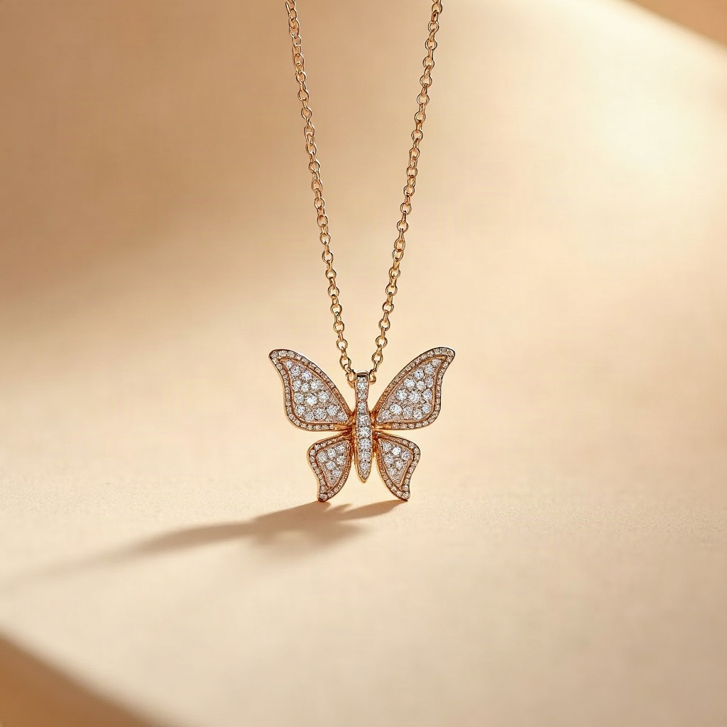 Diamond Butterfly Pendant