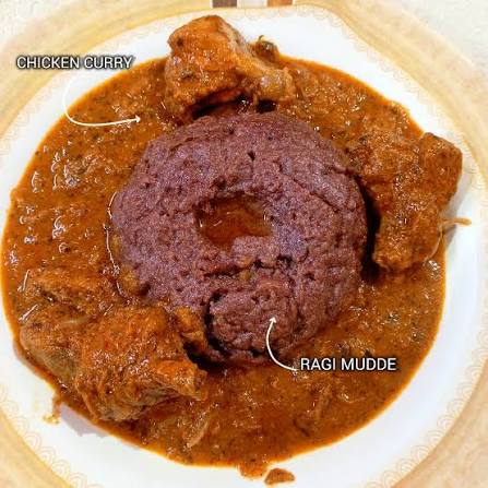 Ragi Mudde with Chicken Gravy